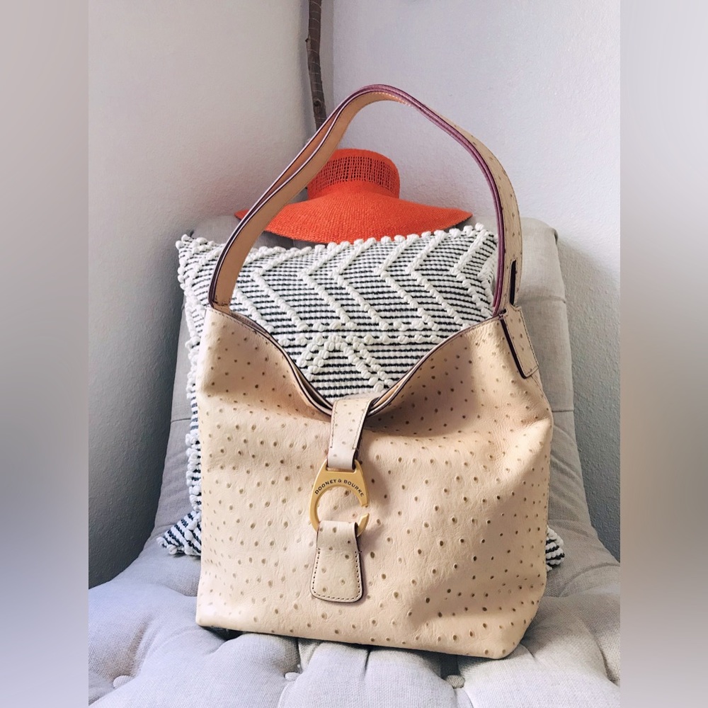 Dooney & Bourke Ostrich Embossed Leather Shoulder Bag